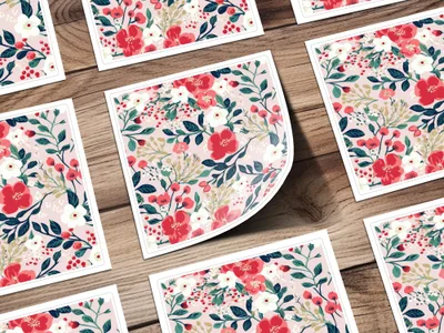 Beautiful Flower Patterned Stickers Set for Crafting