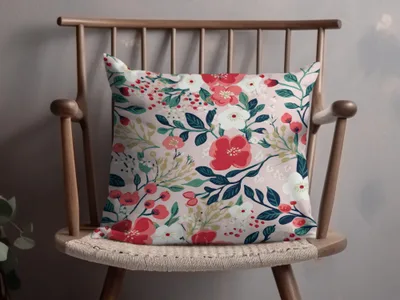 Vibrant Floral Pattern Decorative Throw Pillow for Any Room