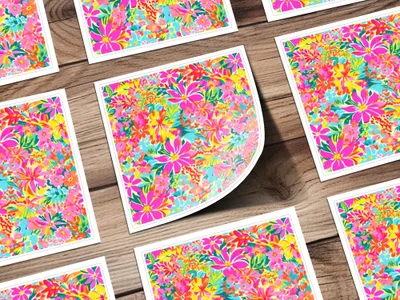 Vibrant Floral Pattern with Tropical Flowers product type