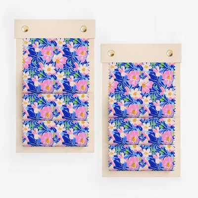 Vibrant Tropical Floral Seamless Pattern Digital Download, Preppy Bright Flower Repeat Pattern, Summer Blues Pink Green Digital Paper