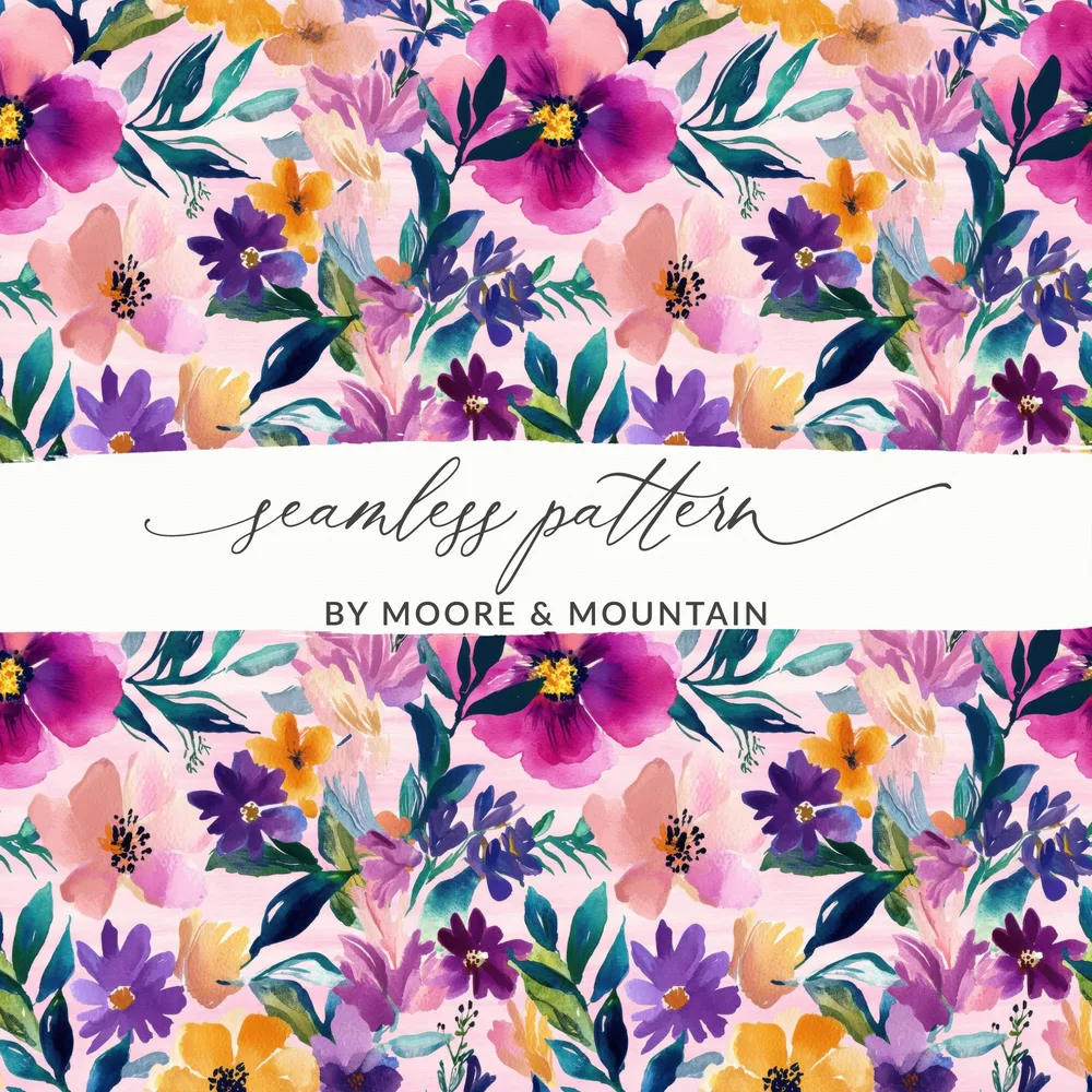 Vibrant Floral Seamless Pattern by Moore & Mountain Design