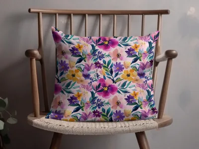Vibrant Floral Pattern Decorative Throw Pillow Product