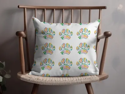 Watercolor Paw Print Design White Patterned Pillow product type
Pillow, Decorative pillow, Accent pillow, Throw pillow, Paw print, Animal paw, Dog paw, Cat paw, Watercolor design, Brushstroke art, Colorful pattern, Pet lover gift, Home decor, Living room accent, Bedroom decor, White background, Unique design, Vibrant colors, Cute animal print, Cushion