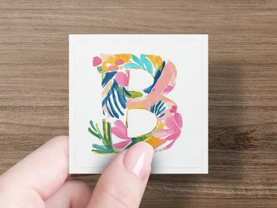 Vibrant Watercolor Preppy Letter B Digital Clipart, Tropical Floral Alphabet PNG, Painterly Neon SVG, Y2K Girly Boutique Graphic, Instant