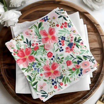 Bright Floral Pattern Design Paper Napkins product type