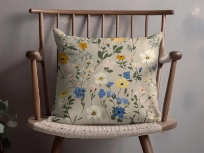 Floral Pattern Decorative Throw Pillow for Home Decor