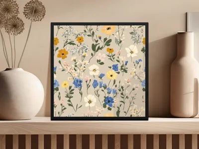Colorful Floral Pattern Wall Art for Home Decor Spaces