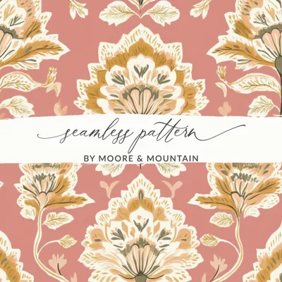 Vintage Inspired Kalamkari Seamless Indian Pattern Design