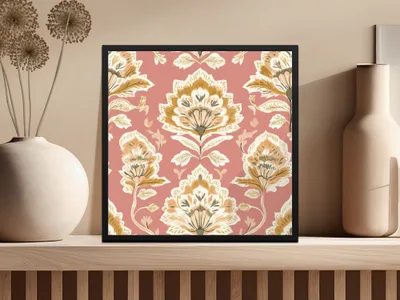 Vintage Inspired Kalamkari Seamless Indian Pattern Design - Moore and Mountain