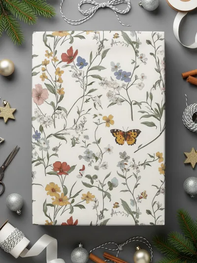 Vintage Wildflower Seamless Pattern Butterfly and Floral Pattern Delicate Illustration Download - Moore and Mountain