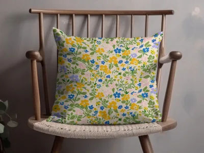 Colorful Floral Pattern Throw Pillow for Home Decor