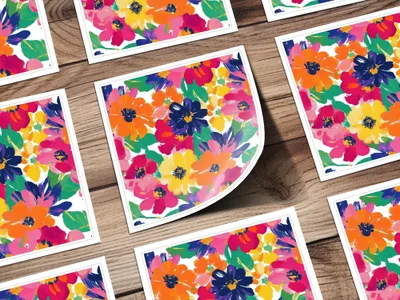 Bold Blooms Seamless Bright Painted Gouache Daisy Background - Moore and Mountain