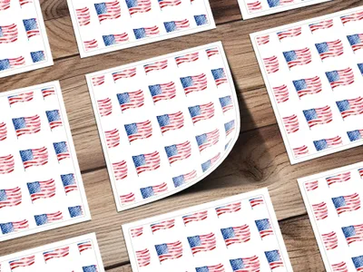 Watercolor American Flag Seamless Pattern Digital Paper, Patriotic Print, USA Fabric Design, July 4th Digital Download, Scrapbook Paper - Moore and Mountain