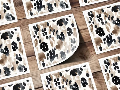 Watercolor Animal Print, Cow Spots Digital Paper, Seamless Pattern, Neutral Aesthetic, Trendy Design, Download Includes 2 JPEG Files - Moore and Mountain