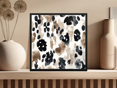 Watercolor Animal Print, Cow Spots Digital Paper, Seamless Pattern, Neutral Aesthetic, Trendy Design, Download Includes 2 JPEG Files - Moore and Mountain
