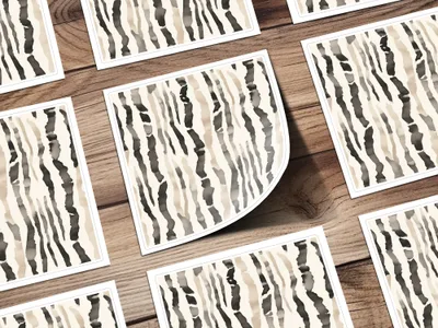 Watercolor Animal Print Digital Download, Neutral Zebra Stripes, Seamless Pattern, Repeating Background, Animal Print Wallpaper (138 - Moore and Mountain