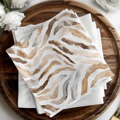 Watercolor Animal Print Digital Download, Seamless Animal Skin Pattern, Brown Tan Zebra Stripes, Two Scale JPEG Files - Moore and Mountain