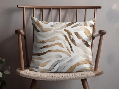 Watercolor Animal Print Digital Download, Seamless Animal Skin Pattern, Brown Tan Zebra Stripes, Two Scale JPEG Files - Moore and Mountain