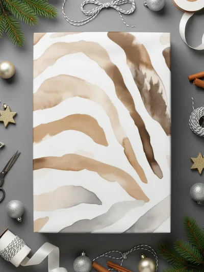 Watercolor Animal Print Digital Download, Seamless Animal Skin Pattern, Brown Tan Zebra Stripes, Two Scale JPEG Files - Moore and Mountain