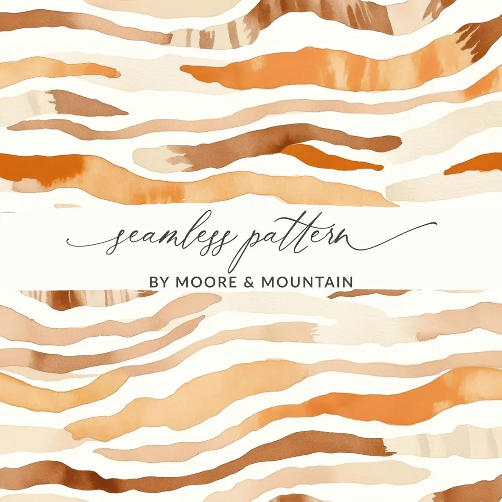 Watercolor Animal Print, Tiger Stripes Digital Paper, Seamless Pattern, Animal Skin Texture, Printable Fabric Design, Neutral Animal Pattern - Moore and Mountain