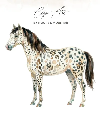 Watercolor Appaloosa Horse Art Digital Print, Equestrian Wall Decor, Farm Animal Nursery Art, Horse Lover Gift Download