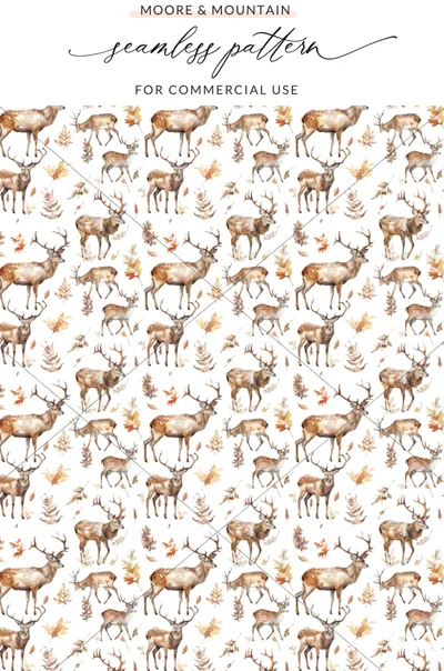 Moore & Mountain Seamless Pattern For Commercial Use