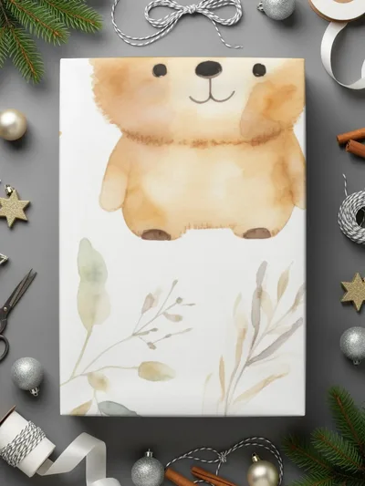 Watercolor Bear Seamless Pattern Digital Paper, Cute Animal Illustration, Neutral Nursery Art, 12x12 JPEG Digital Files - Moore and Mountain
