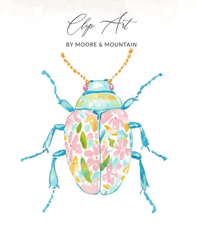 Watercolor Beetle PNG, Bug SVG Sublimation File | Colorful Insect Digital Art for Crafters & Nature Lovers SVG