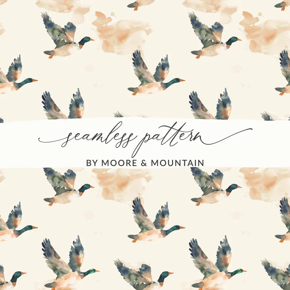 Handcrafted Seamless Duck Pattern by Moore & Mountain