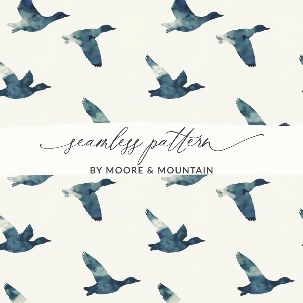 Watercolor Ducks Seamless Pattern by Moore & Mountain