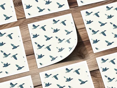 Blue Birds Patterned Stationery Sheets Product