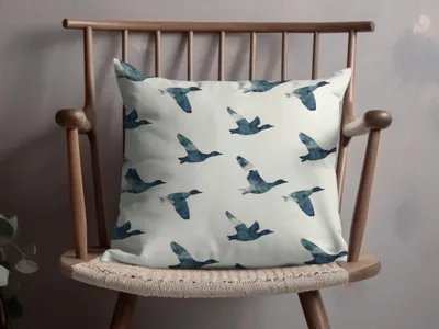 Beautiful Blue Birds in Flight Decorative Pillow Cover