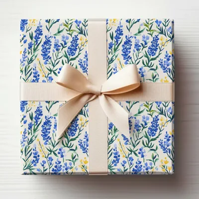 Beautiful Floral Print Gift Box with Elegant Ribbon