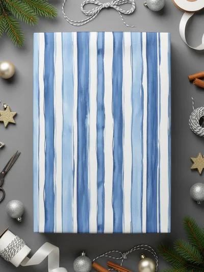 Watercolor Blue Stripes Texture Pattern Seamless Surface Digital - Moore and Mountain