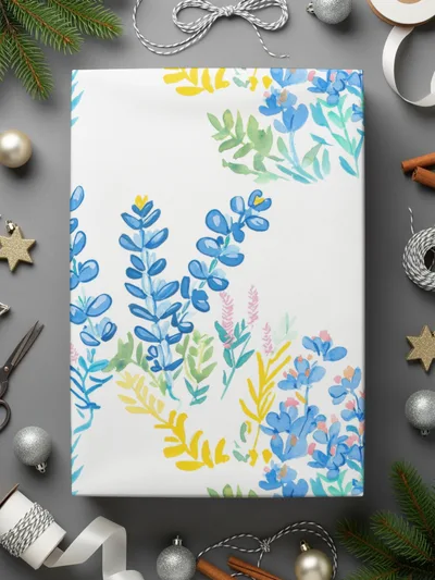 Colorful Floral Pattern Gift Wrap Paper for Festive Occasions