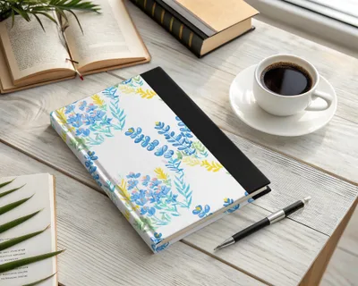 Beautiful Floral Pattern Hardcover Journal Notebook