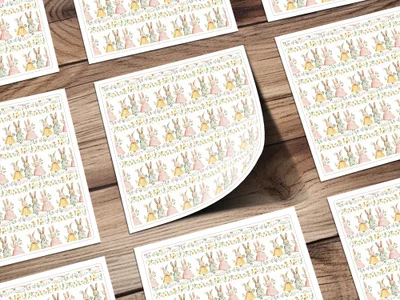 Cute Bunny Friends Floral Design Repeat Pattern product type