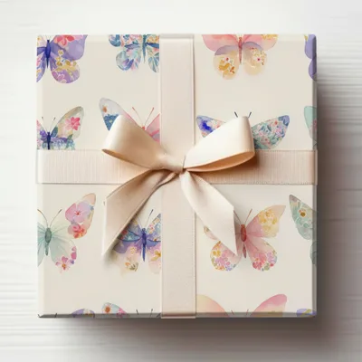 Elegant Butterfly Pattern Gift Wrapping Paper Sheet