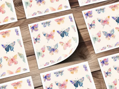 Colorful Watercolor Butterflies Print Stationery Product