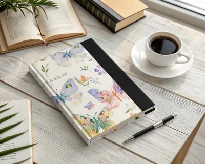 Butterfly and Floral Design on Hardcover Journal