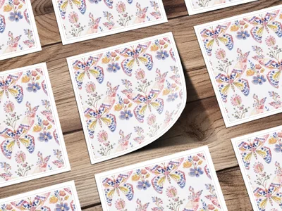 Watercolor Butterfly Seamless Pattern, Floral Digital Paper, Fabric Design, Scrapbooking, Printable Art, Digital Download - Moore and Mountain