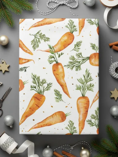 Watercolor Carrots Digital Paper, Orange Carrot Pattern, Spring Easter Pattern - Moore and Mountain