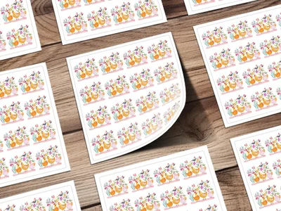 Watercolor Chicken Digital Paper, Floral Chicken Pattern, Spring Seamless File, Farmhouse Digital Print, Spring Chicken Illustration - Moore and Mountain