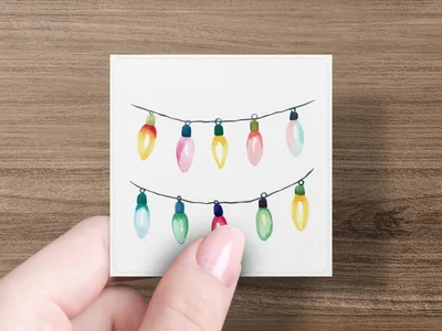 Watercolor Christmas Lights PNG Clipart, Retro Holiday String Bulbs Digital Download, Pastel Xmas Garland Sublimation Graphics