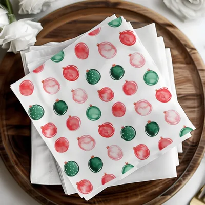 Watercolor Christmas Ornament Pattern Festive Season Digital - Moore and Mountain