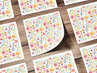 Colorful Floral and Church Pattern Sticker Sheets