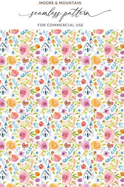 Moore Mountain Seamless Pattern for Commercial Use