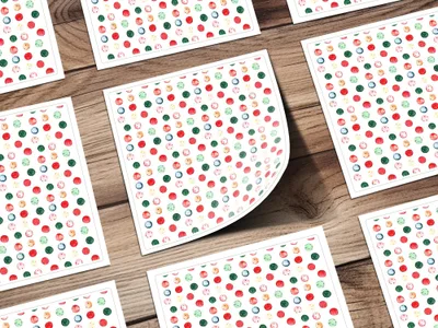 Watercolor Circles in Red Green Beige and Blue Digital - Moore and Mountain