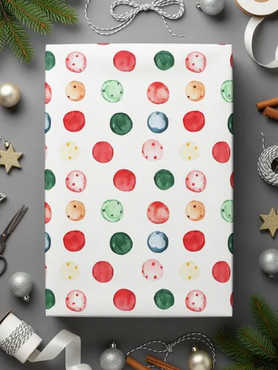 Watercolor Circles in Red Green Beige and Blue Digital - Moore and Mountain