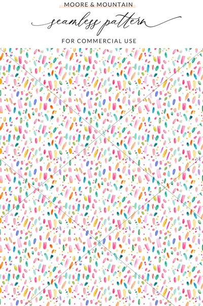 Bright and Colorful Confetti Seamless Pattern Design